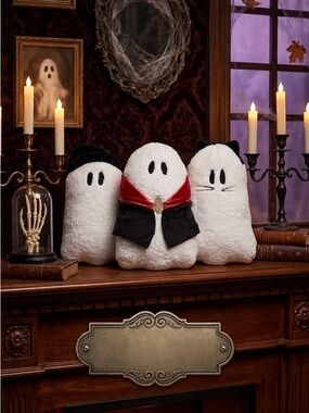 Martha Stewart Halloween Plush Ghost Trio - White Decorative Holiday pillows